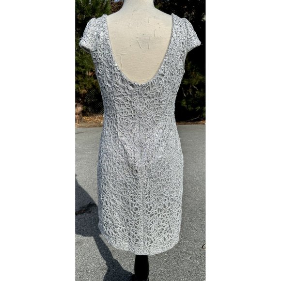 Simply Liliana Womens Silver Gray 8 Dress Sequence Formal Shimmer Sheath Midi - Picture 2 of 14
